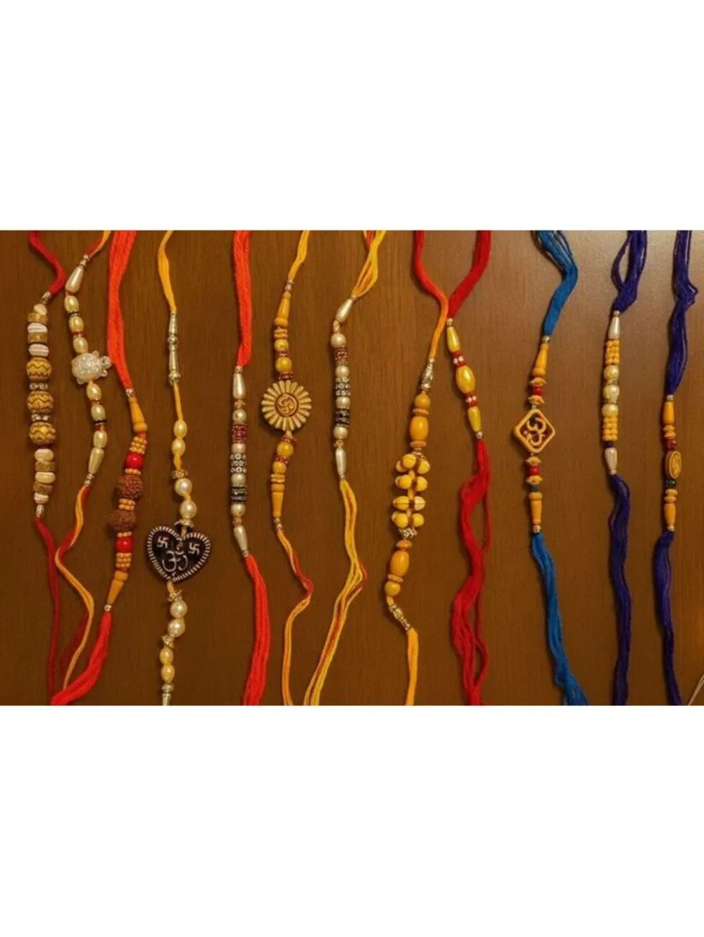 Lot of 12 Rakhi Style Beaded Bracelets – Multicolor Threads - Never Used